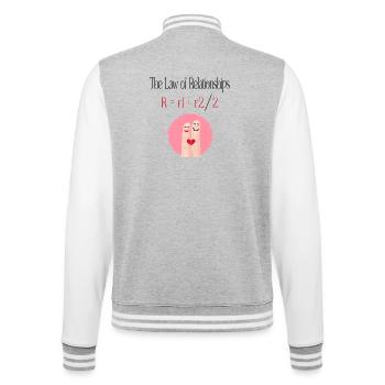 The_Law_of_Relationships - College-Sweatjacke - Grau meliert/Weiß - Hinten - Marisol (170cm)