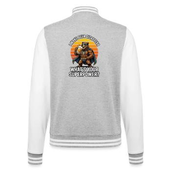 I'm Making Beer Disappear Craft Beer - College Sweat Jacket - heather grey/white - Back - Marisol (170cm)
