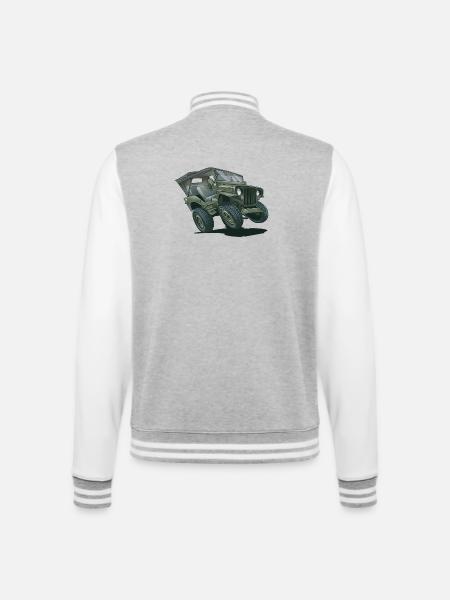 Willys MB Geländewagen mit Verdeck | RCCX - College-Sweatjacke - Grau meliert/Weiß