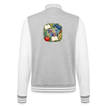 Livres et fournitures de rentrée scolaire - Veste Teddy - gris chiné / blanc - Dos - Marisol (170cm)