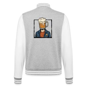 Amateur de bière, amateur de bière, voyage de vacances - Veste Teddy - gris chiné / blanc - Dos - Marisol (170cm)