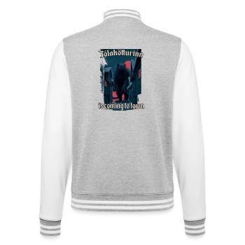 Yule Cat mythical creature ólakötturinn - College Sweat Jacket - heather grey/white - Back - Marisol (170cm)