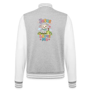 Le dessin animé de Jesus Lamb Love Me - Veste Teddy - gris chiné / blanc - Dos - Marisol (170cm)