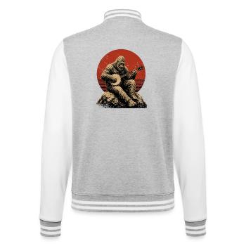 Sasquatch-Bigfoot Banjo Player Banjo - College Sweat Jacket - heather grey/white - Back - Marisol (170cm)
