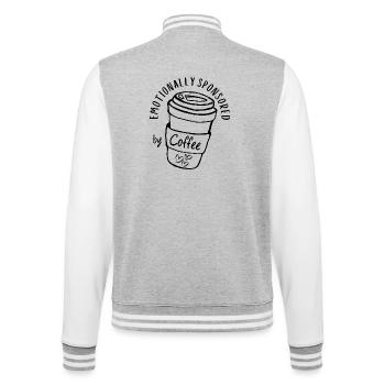 Emotional gesponsert von Coffee Caffeine Addict - College-Sweatjacke - Grau meliert/Weiß - Hinten - Marisol (170cm)