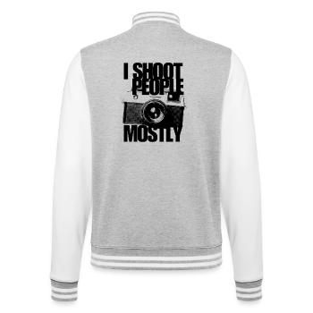 Je photographie surtout des gens, l’humour de l’appareil photo de photographe - Veste Teddy - gris chiné / blanc - Dos - Marisol (170cm)