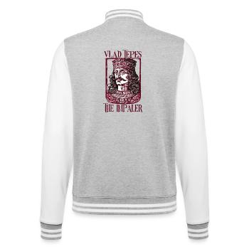 Vlad Tepes Der Impaler - College-Sweatjacke - Grau meliert/Weiß - Hinten - Marisol (170cm)