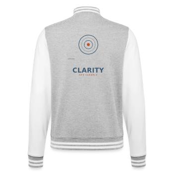 clarity_design - College-Sweatjacke - Grau meliert/Weiß - Hinten - Marisol (170cm)