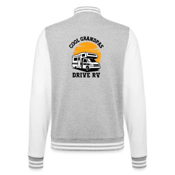 Cool Grandpas Wohnmobil - College-Sweatjacke - Grau meliert/Weiß - Hinten - Marisol (170cm)