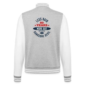 Diable du 80e anniversaire - Veste Teddy - gris chiné / blanc - Dos - Marisol (170cm)