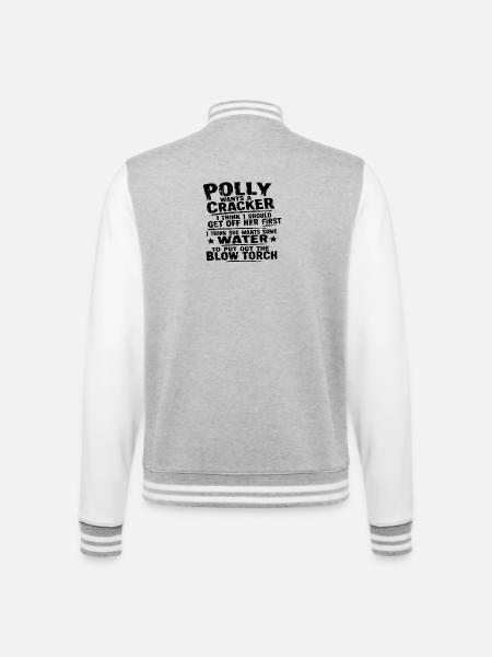 Polly - College-Sweatjacke - Grau meliert/Weiß