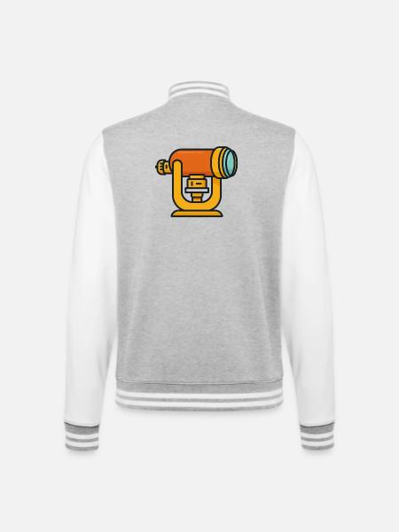 Orange Teleskop Cartoon - College-Sweatjacke - Grau meliert/Weiß