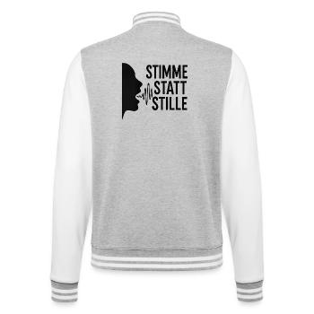 Stimme statt Stille für Demokraten Frauen Männer - College-Sweatjacke - Grau meliert/Weiß - Hinten - Marisol (170cm)
