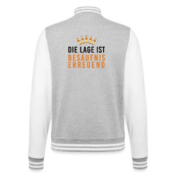 Die Lage ist besäufniserregend, Bierflaschen, Fasc - College-Sweatjacke - Grau meliert/Weiß - Hinten - Marisol (170cm)