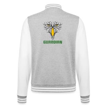 GUARDIAN - Stylisches Raubvogel - Design - College-Sweatjacke - Grau meliert/Weiß - Hinten - Marisol (170cm)