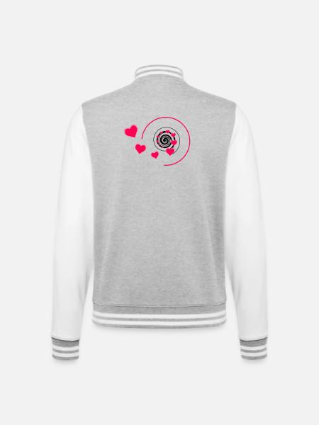 Love - College-Sweatjacke - Grau meliert/Weiß