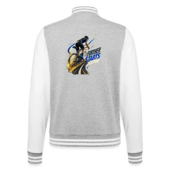 Elektrostart-Radfahrer - College-Sweatjacke - Grau meliert/Weiß - Hinten - Marisol (170cm)