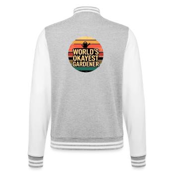  Worlds Okayest Gardener Lustiger Hobbygärtner - College-Sweatjacke - Grau meliert/Weiß - Hinten - Marisol (170cm)