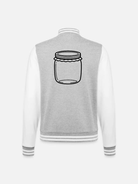 Jam Jar Outline - College Sweat Jacket - heather grey/white