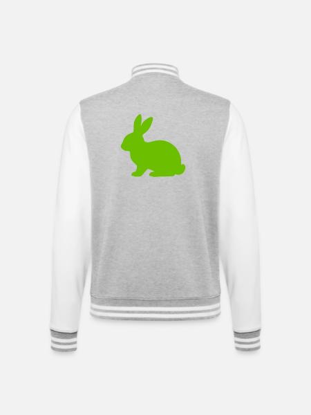Bright Bunny Silhouette - College Sweat Jacket - heather grey/white