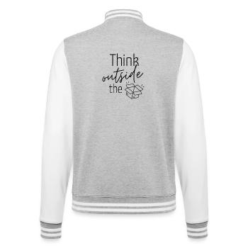 Ideenkiste - Think outside ... - College Sweat Jacket - heather grey/white - Back - Marisol (170cm)