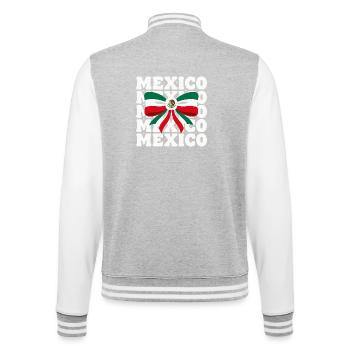 MEXICO Mexikanische Flagge Nationalstolz - College-Sweatjacke - Grau meliert/Weiß - Hinten - Marisol (170cm)