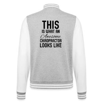 Chiropractic Chiropractor Spine Doctor Gift - College Sweat Jacket - heather grey/white - Back - Marisol (170cm)