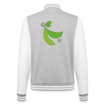 Green pea pod silhouette - College Sweat Jacket - heather grey/white - Back - Marisol (170cm)