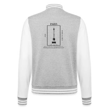 Glitch Noir Eiffel Tower - College Sweat Jacket - heather grey/white - Back - Marisol (170cm)