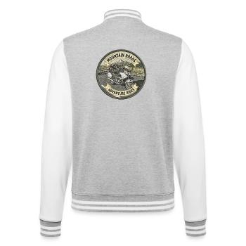 Mountain Roads: Motorcycle Adventures - College Sweat Jacket - heather grey/white - Back - Marisol (170cm)