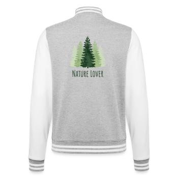 Hiking - Nature Lover - College Sweat Jacket - heather grey/white - Back - Marisol (170cm)