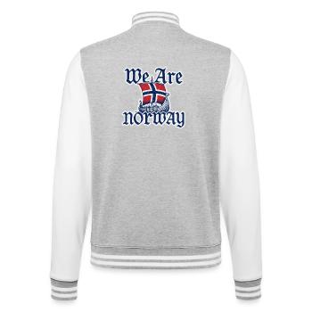 Norway Viking Boat Flag - College Sweat Jacket - heather grey/white - Back - Marisol (170cm)