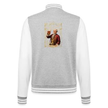  Der Röbel Reiche Mir Den Gerstensaft Bier 2026 - College-Sweatjacke - Grau meliert/Weiß - Hinten - Marisol (170cm)