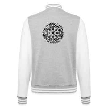 Runic Helm of Awe - I am Powerful - College Sweat Jacket - heather grey/white - Back - Marisol (170cm)