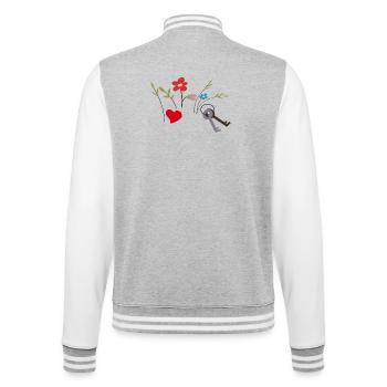 at home - College Sweat Jacket - heather grey/white - Back - Marisol (170cm)