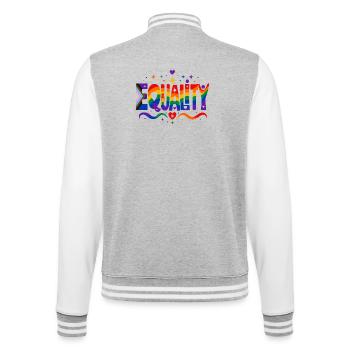 Equality Rainbow Diversity Shirt Sticker Throw Pillow - College Sweat Jacket - heather grey/white - Back - Marisol (170cm)
