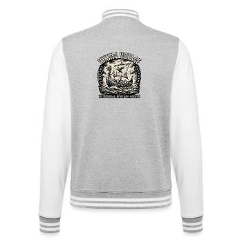 Viking Boat Middle Ages - College Sweat Jacket - heather grey/white - Back - Marisol (170cm)