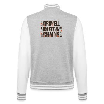 Gravel Dirt Chains - College Sweat Jacket - heather grey/white - Back - Marisol (170cm)