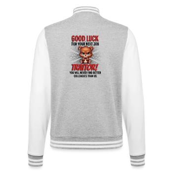 Funny Farewell Coworker - College Sweat Jacket - heather grey/white - Back - Marisol (170cm)