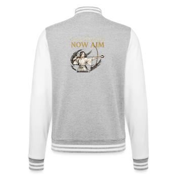 Close Your Eyes Now Aim Archery Zen Samurai Shirt - College Sweat Jacket - heather grey/white - Back - Marisol (170cm)