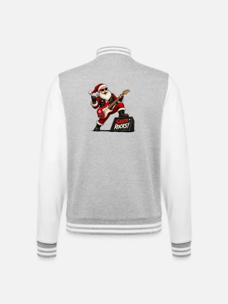 Santa rocks - College-Sweatjacke - Grau meliert/Weiß
