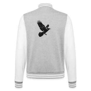 Crow - College Sweat Jacket - heather grey/white - Back - Marisol (170cm)