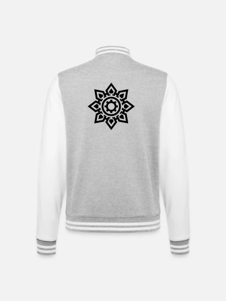 soleil aztèque - Veste Teddy - gris chiné / blanc