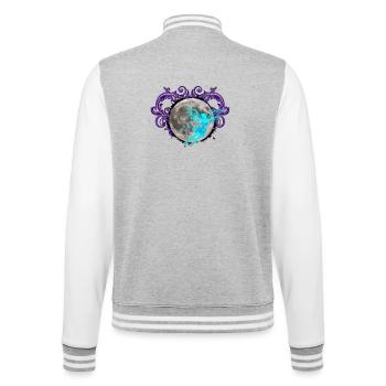 Moonlight Fairy, Flourish, Moons - College Sweat Jacket - heather grey/white - Back - Marisol (170cm)