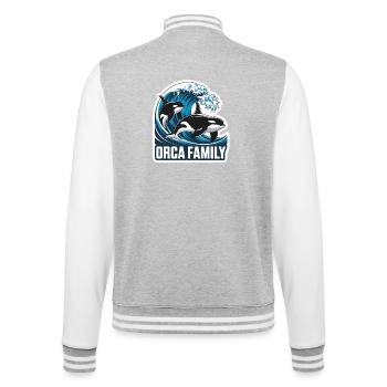 Orca Family Family Killer Whale Ocean Sea Whales - College Sweat Jacket - heather grey/white - Back - Marisol (170cm)