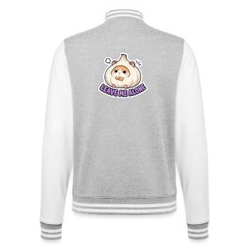 Leave Me Alone Cute Garlic Hamster Meme - College Sweat Jacket - heather grey/white - Back - Marisol (170cm)