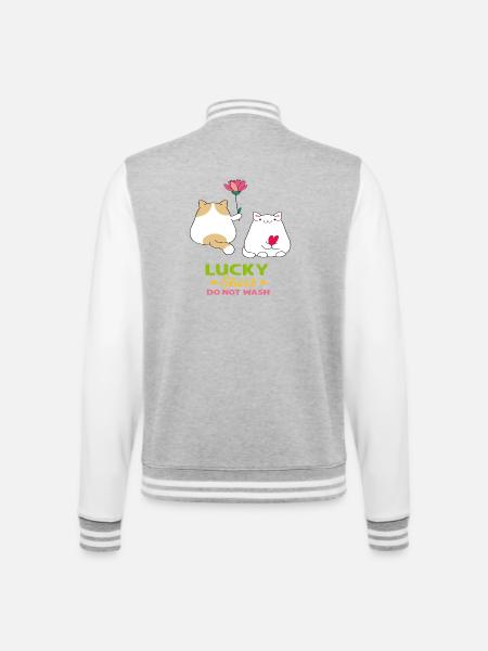 Cat Love - College Sweat Jacket - heather grey/white