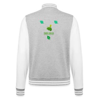 Thank Green: Leafy Bulb - College Sweat Jacket - heather grey/white - Back - Marisol (170cm)