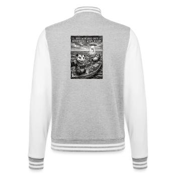 Undiagnosed but something ain't right - College Sweat Jacket - heather grey/white - Back - Marisol (170cm)