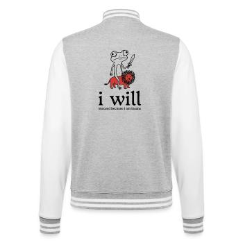 Froschritter with lion companion - College Sweat Jacket - heather grey/white - Back - Marisol (170cm)